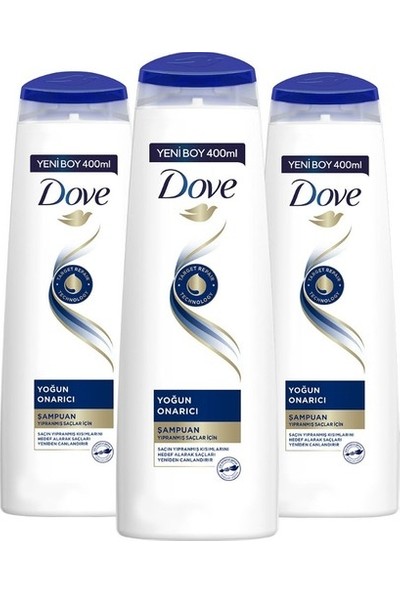 Dove Saç Bakım Şampuanı Yoğun Onarıcı Yıpranmış Saçlar Için 400 ml X3