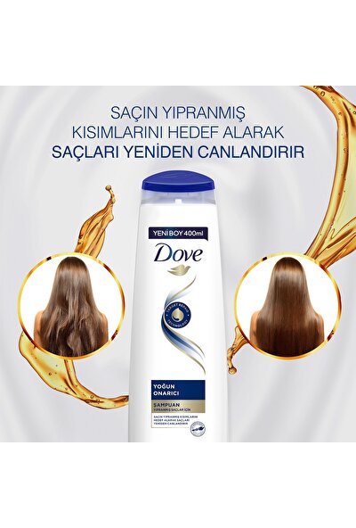 Dove Saç Bakım Şampuanı Yoğun Onarıcı Yıpranmış Saçlar Için 400 ml X3
