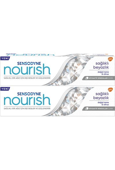 Nourish Sağlıklı Beyazlık 75 ml Diş Macunu x 2