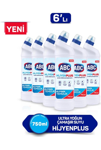 ABC ULTRA ÇAMAŞIR SUYU HİJYEN PLUS 750 GR x 6