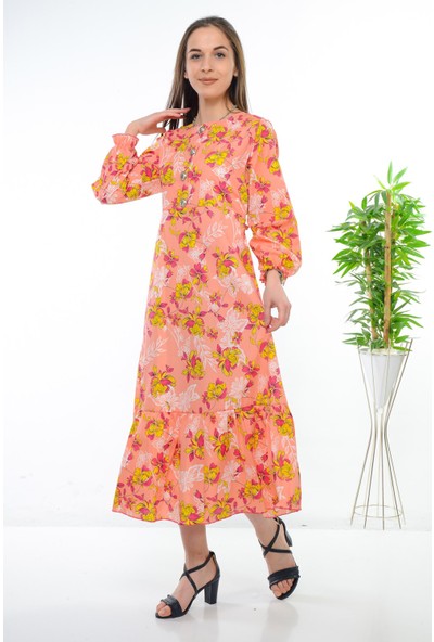 e-bizz store Genç Kız Gömlek Kapama Detaylı Terikoton Ges Elbise