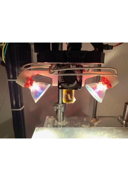 Zillagrip Soğuk Yatak Baskı Için Manyetik Halojen Ampul Tutucu ve Soğutma Fanı Tutucu E3D Volcano Hotend Kullanarak Plastik Aparat