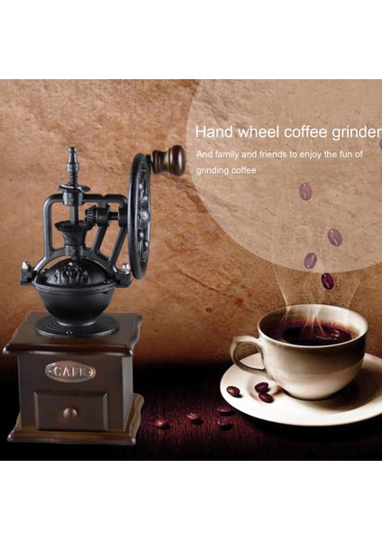 Manuel Kahve Öğütücü Vintage Stil Ahşap Kahve Fasulye Mill Taşlama Ferris Tekerlek Tasarım El Kahve Makinesi Makinesi | Elektrikli Kahve Öğütücüleri (Yurt Dışından) fırsatları