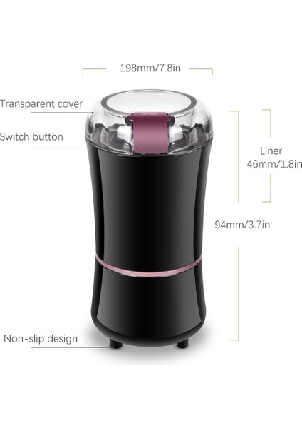 Kahve Değirmeni Paslanmaz Çelik Kuruyemiş Fasulye Tahıllar Değirmen Otlar Elektrikli Taşlama Makinesi Çok Fonksiyonlu Kahve Çekirdek Taşlama Ev | Manuel Kahve Öğütücüleri (Yurt Dışından)