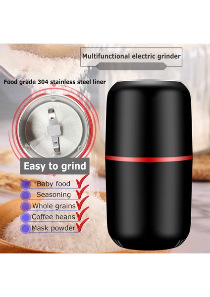 Mini Elektrikli Kahve Öğütücü Işlevli Mutfak Tuz Biber Öğütücü Ev Güçlü Fasulye Otlar Baharat Fındık Değirmen Makinesi | Elektrikli Kahve Öğütücüleri (Yurt Dışından) fırsatları