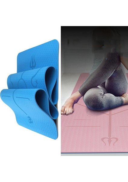 BSJ002 Tpe Çift Katmanlı Iki Renk Yoga Mat Fitness Mat Vücut Hattı, Özellikler: 183 x 80 x 0.8 cm