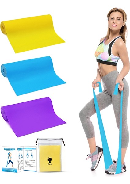 3 1 Tpe Yoga Streç Levha Fitness Elastik Bant Direnç Bant Dayanımı Eğitim Streç Bant Seti(Yurt Dışından)