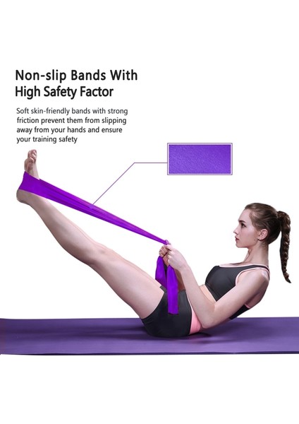 3 1 Tpe Yoga Streç Levha Fitness Elastik Bant Direnç Bant Dayanımı Eğitim Streç Bant Seti(Yurt Dışından)