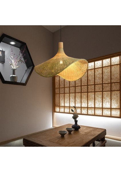 Bambu Avize Hotel Homestay Dekorasyon Çay Odası Rattan Lamba Yatak Odası Hasır Şapka Lambası Merdiven Bambu Lambası (Yurt Dışından) fırsatları