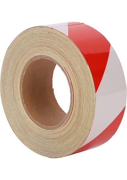 Reflektörlü Fosforlu Reflektif Ikaz Bandı 5 cm Kırmızı-Beyaz 1 Metre