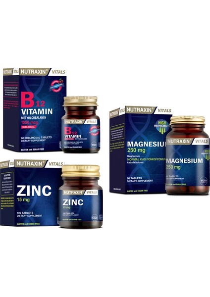 Ocean Nutraxin Vitamin B12 1000 Mg 60 Tablet Ve D3 Vitamini 1000 Iu 120 Tablet