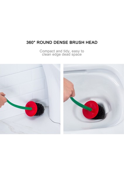 Kiraz Tuvalet Fırçası Seti Abs Tuvalet Temizleme Fırçası ve Tutucu Seti Anti Skid Kolu Lavabo Fırça Banyo Temizleme Aracı | Tuvalet Fırçası Tutucular - (Yurt Dışından) fiyatları
