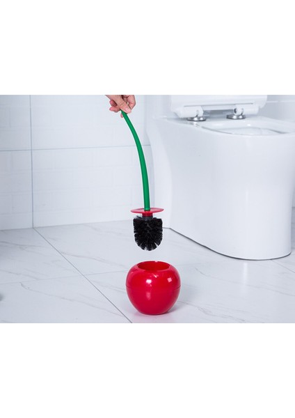 Kiraz Tuvalet Fırçası Seti Abs Tuvalet Temizleme Fırçası ve Tutucu Seti Anti Skid Kolu Lavabo Fırça Banyo Temizleme Aracı | Tuvalet Fırçası Tutucular - (Yurt Dışından) fırsatları