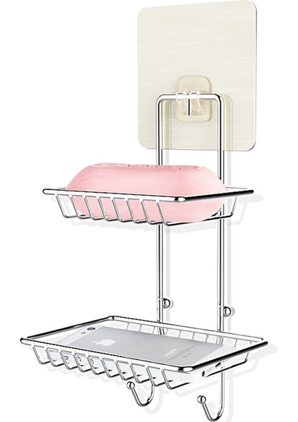 Banyo Paslanmaz Çelik Çift Sabunluk Yaratıcı Ücretsiz Boks Yok Trace Raf Banyo Sabunluk Drenaj Sabun Kutusu | Sabunluklar - (Yurt Dışından)