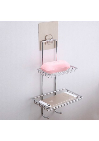Banyo Paslanmaz Çelik Çift Sabunluk Yaratıcı Ücretsiz Boks Yok Trace Raf Banyo Sabunluk Drenaj Sabun Kutusu | Sabunluklar - (Yurt Dışından)