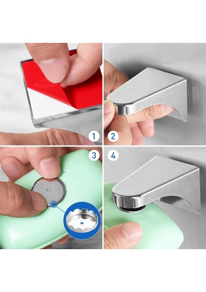 Pratik Paslanmaz Çelik Manyetik Sabunluk Konteyner Ev Banyo Duvar Bağlantı Sabunluk Dağıtıcı | Sabun Yemekleri - (Yurt Dışından) fırsatları