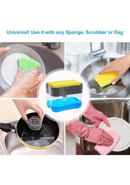 2 1söçü Raf Sabunluk Sabunluk Sabunluk ve Sünger Caddy 13 Ons Yüksek Kalite Sabun Pompası ve sünger Caddy | Taşınabilir Sabunluk - (Yurt Dışından)