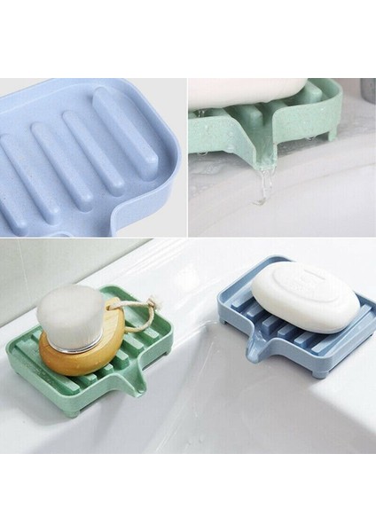 1 Adet Banyo Boşaltma Sabunluk Drenaj Sabun Kutusu Saklama Kutusu Mutfak Küvet Sünger Saklama Kupası Raf Sabunluk (Mavi) - (Yurt Dışından)