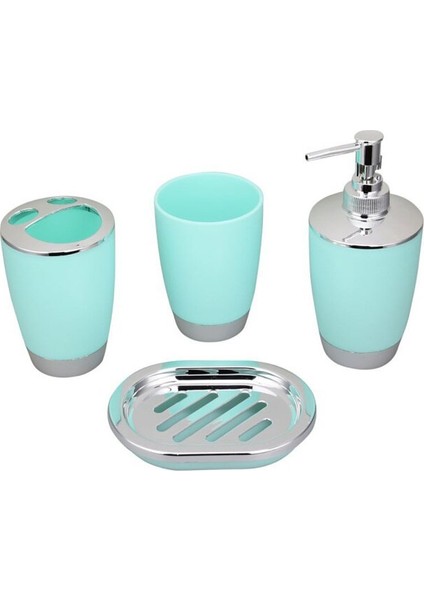 Banyo Aksesuarları Banyo Seti Plastik Banyo Takım Ev Aksesuarları Fincan Diş Fırçası Tutucu Sabunluk Depolama Şişe Ev Seti | Banyo Aksesuarları Setleri (Yeşil) - (Yurt Dışından)