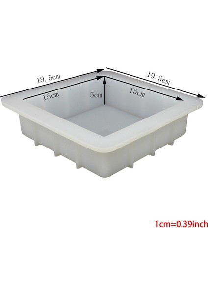 Three Beans Sabun Yapımı Kapasitesi Için 6 Inç Kare Küp Silikon Slab Kalıp 1100ML | Kil Kalıpları - (Yurt Dışından)