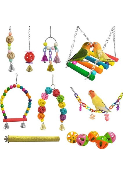 13 Paketler Kuş Salıncak Oyuncaklar, Çanta Çiğneme Asılı Tepeler Çan Ile, Pet Kuşlar Kafes Oyuncaklar Küçük Parakeets Için Uygun | Kuş Oyuncakları - (Yurt Dışından)