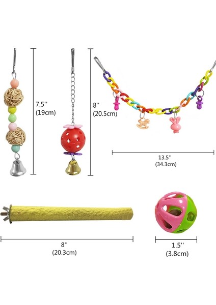 13 Paketler Kuş Salıncak Oyuncaklar, Çanta Çiğneme Asılı Tepeler Çan Ile, Pet Kuşlar Kafes Oyuncaklar Küçük Parakeets Için Uygun | Kuş Oyuncakları - (Yurt Dışından)