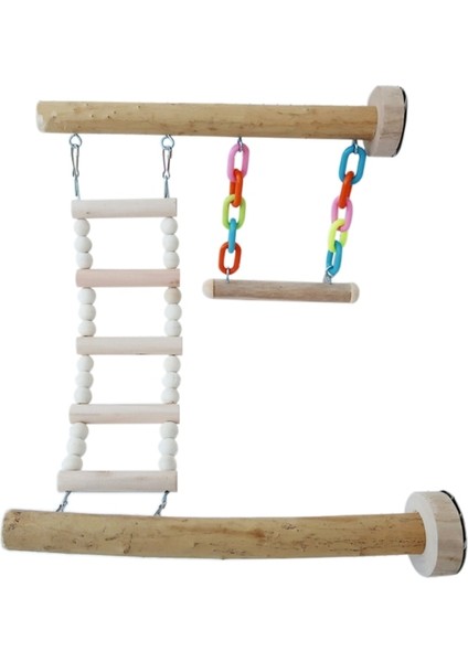 Ahşap Kuş Levrek Standı Oyuncak Papağan Salıncak Tırmanma Merdiveni Birdcage Playping Spor Salonları Oyun Parkı Parakeet Cockatiel Lovebirds | Kuş Oyuncakları - (Yurt Dışından)