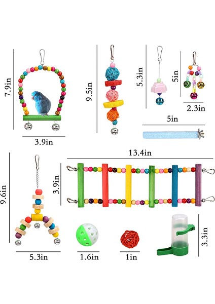14 Adet Kuş Oyuncaklar Set Salıncak Çiğneme Eğitim Oyuncaklar Küçük Papağan Asılı Hamak Papağan Kafesi Çan Levrek Oyuncaklar Merdiven | Kuş Oyuncakları - (Yurt Dışından) fiyatları