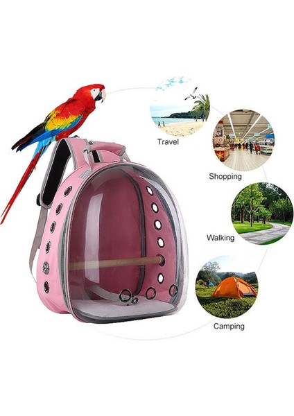 Papağan Pet Sırt Çantası Açık Seyahat Oxford Bez Şeffaf Kuş Kafesi Taşınabilir Taşıma Rahat Papağan Kafes Kuş Çantası Evi | Kuş Kafesleri ve yuvalar (Pembe) - (Yurt Dışından) fırsatları