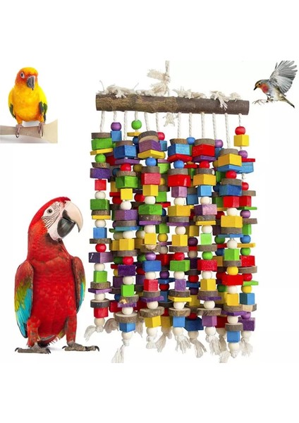 Ahşap Kuş Oyuncaklar Büyük Kuş Çiğneme Oyuncak Papağan Kuşlar Oyuncaklar Aksesuarları Büyük Papağan Kafes Bite Oyuncak Afrika Gri Macaws Cockatoos | Kuş Oyuncakları (Yurt Dışından) modelleri