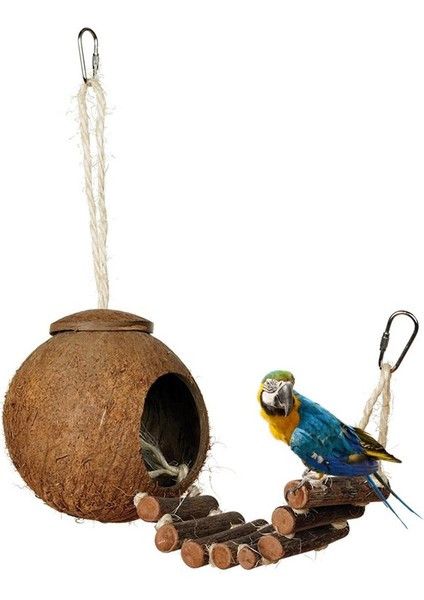 2 Tipi Sevimli Rahat Tasarım Doğal Hindistan Cevizi Kabuğu Kuş Yuvalama Evi Küçük Boy Pet Parakeet Finche Sparrows Merdivenli Kafes | Kuş Kafesleri ve yuvalar - (Yurt Dışından) fırsatları