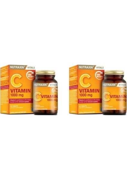 Vitamin C 1000 Mg Takviye Edici Gıda 30 Tablet X 2