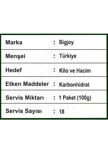 Bigjoy Bigmassgo Gh Factors 1800 Gr 18 Paket Mass Gainer Çikolatalı Karbonhidrat Tozu fırsatları
