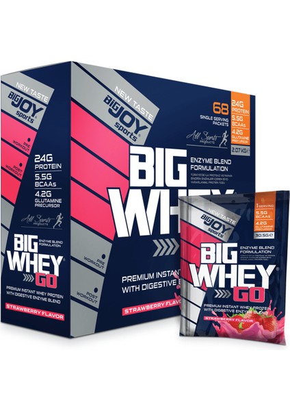 Bigwheygo Whey Protein Tozu 68 Paket (Servis) Çilek Aromalı Bigwhey