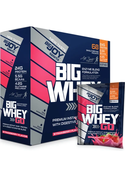 Bigjoy Sports Bigwheygo Whey Protein Tozu 68 Paket (Servis) Çilek Aromalı Bigwhey