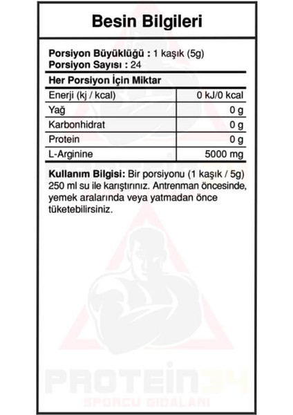 Bigjoy 100 % Pure L-Arginine Powder 120 Gr Aromasız fiyatları