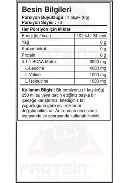 Bcaa Pro 4:1:1 420 Gr Aromasız fiyatları