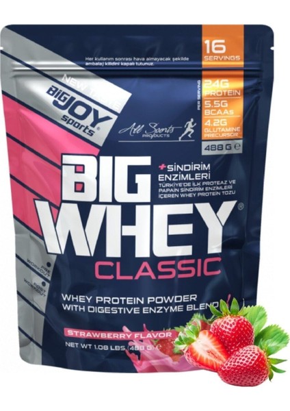 Doypack Bıgwhey Whey Protein Çilek 488g 16 Servis