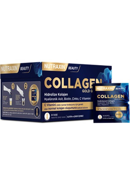 Beauty Collagen Gold Quality 11 Gr 30 Saşe (Ananas Aroma) + 1 Adet Şase