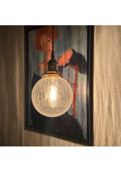 12 W Retro Yatak ve Kahvaltı Avize Restoran Başucu Otel Dekorasyon Bar Sundurma Pirinç Cam Çatlak Avize - (Yurt Dışından)