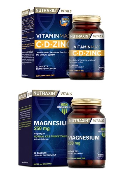 Vitamin Max ( C Vitamini ,D Vitamini Ve Çinko Takviyesi ) 60 Tablet + D3 Vitamini 1000 Iu 120 Tablet