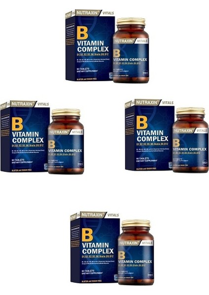Yorgunluk Ve Bitkinlik Azalmasına B Vitamin Complex 60 Tablet*4