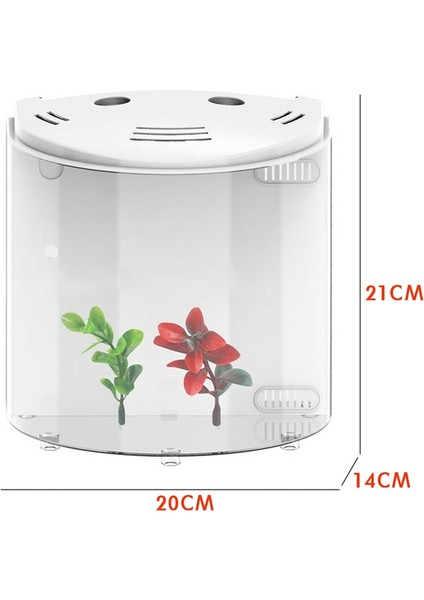 5l Balık Tankı USB LED Filtrasyon Simülasyon Su Bitkileri Taşınabilir Mini Akvaryum Ev Dekor 180 Derece Açık Oturma Odası Masaüstü | Akvaryumlar ve tanklar - (Yurt Dışından) fiyatları