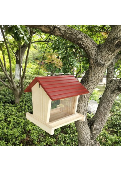 Kuş Besleyici Ahşap Bahçe Dekoru Yabani Kuş Yem Dağıtıcı Ahşap Kuş Evi ile Ahşap Kuş Evi Ev Bahçe Yard Dekorasyon | Kuş Kafesleri ve yuvalar - (Yurt Dışından) modelleri