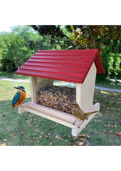 Kuş Besleyici Ahşap Bahçe Dekoru Yabani Kuş Yem Dağıtıcı Ahşap Kuş Evi ile Ahşap Kuş Evi Ev Bahçe Yard Dekorasyon | Kuş Kafesleri ve yuvalar - (Yurt Dışından) fırsatları
