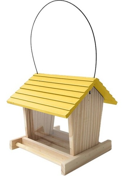 Kuş Besleyici Ahşap Bahçe Dekoru Yabani Kuş Yem Dağıtıcı Ahşap Kuş Evi ile Ahşap Kuş Evi Ev Bahçe Yard Dekorasyon | Kuş Kafesleri ve yuvalar - (Yurt Dışından)