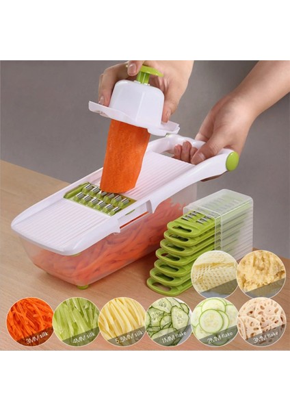 Sebze Kesici Mandoline Dilimleme Işlevli Mutfak Aksesuarları Sarımsak Basın 8 Adet Paslanmaz Çelik Değiştirilebilir Bıçaklar | Manuel Dilimleyiciler - (Yurt Dışından) fırsatları