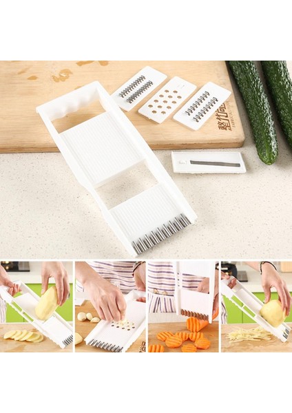 10 Takım Çok Fonksiyonlu 6 Parça Sebze Meyve Kesici Çatal Peeling Planing Salatalık Dilimleri Patates Rendelenmiş Sarımsak Mutfak Araçları - (Yurt Dışından) modelleri