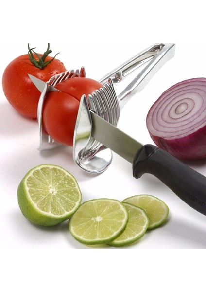 Mutfak Paslanmaz Domates Patates Dilimleme Sebze Soğan Klip Tutucu Limon Kesme Tutucu Meyve Kesici Aracı Pişirme Aksesuarları | Manuel Dilimleyiciler - (Yurt Dışından) modelleri