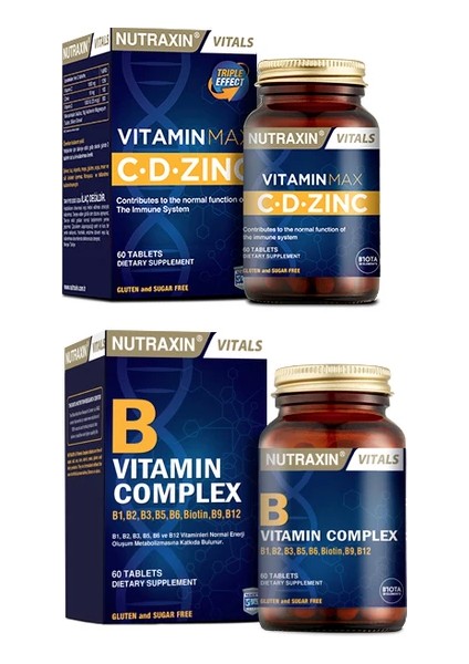 Vitamin Max ( C Vitamini , D Vitamini Ve Çinko Takviyesi ) 60 Tablet X2 Adet